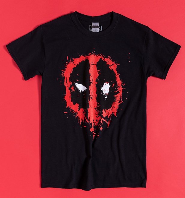Black Deadpool Splat Logo T-Shirt Black Deadpool Splat Logo T-Shirt