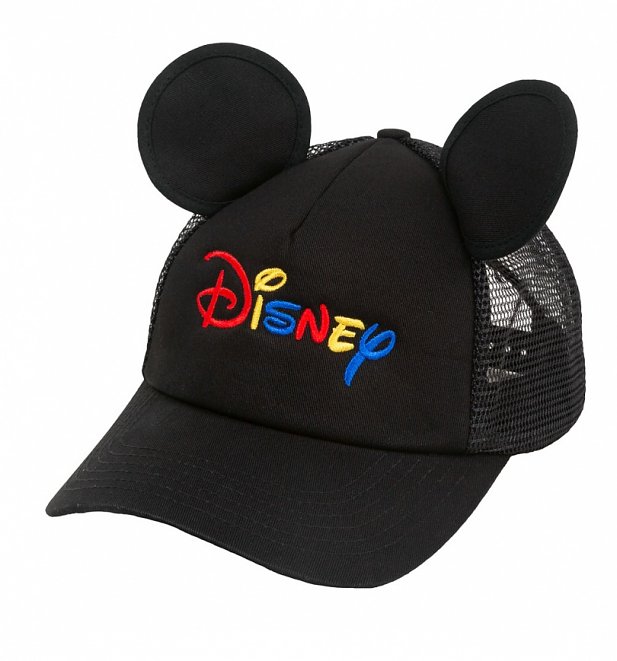 Black Disney Ears Embroidered Trucker Cap from Hype Black Disney Ears Embroidered Trucker Cap from Hype