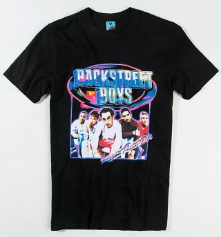 Black Larger Than Life Backstreet Boys T-Shirt Black Larger Than Life Backstreet Boys T-Shirt