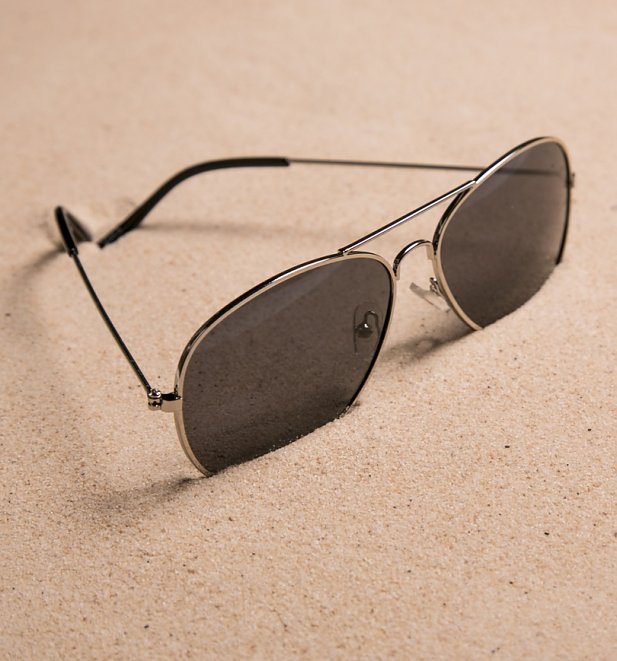 Black Lens Silver Frame Polarised Aviator Sunglasses Black Lens Silver Frame Polarised Aviator Sunglasses