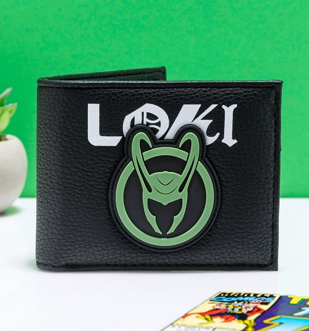 Black Marvel Comics Loki Badge Wallet from Difuzed
