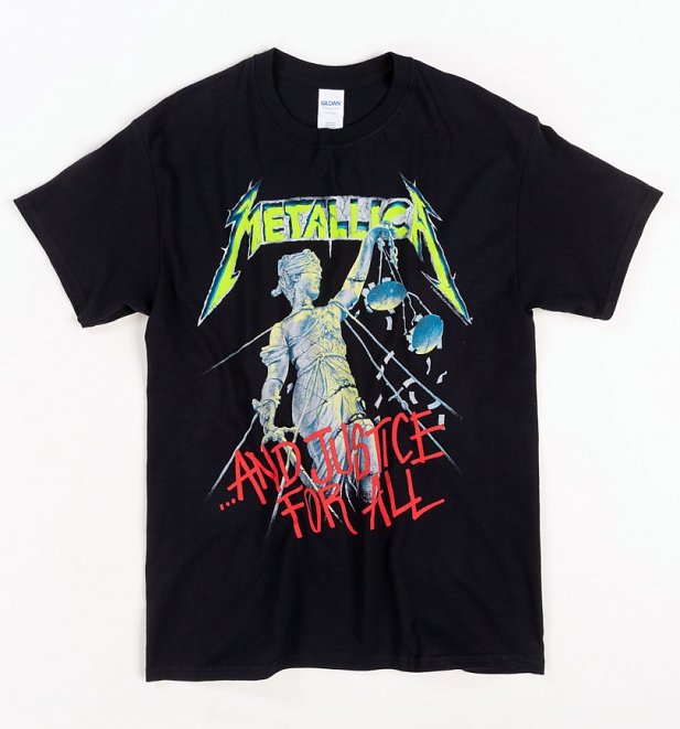 Black Metallica Justice For All T-Shirt with Back Print Black Metallica Justice For All T-Shirt with Back Print