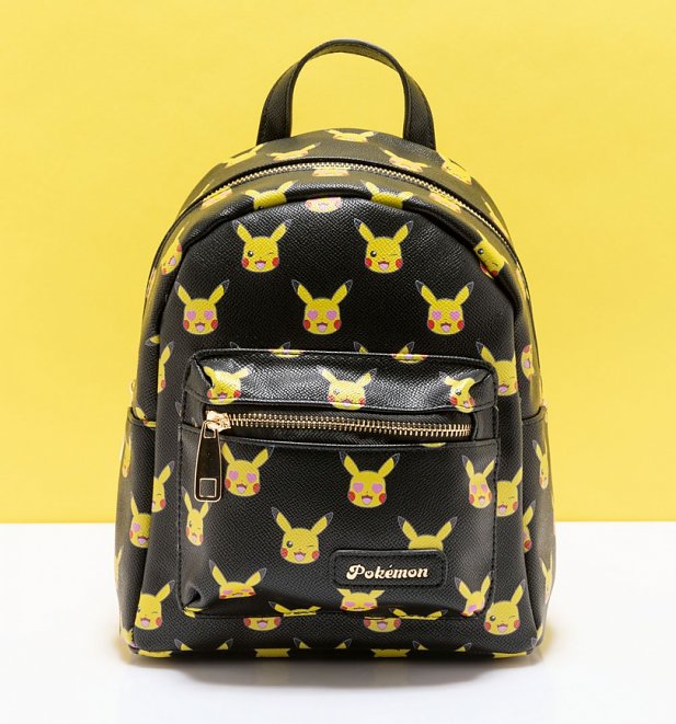 Black Pokemon Pikachu All Over Print Mini Backpack from Difuzed Black Pokemon Pikachu All Over Print Mini Backpack from Difuzed