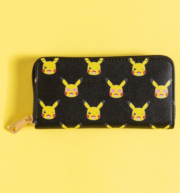 Black Pokemon Pikachu All Over Print Wallet from Difuzed Black Pokemon Pikachu All Over Print Wallet from Difuzed