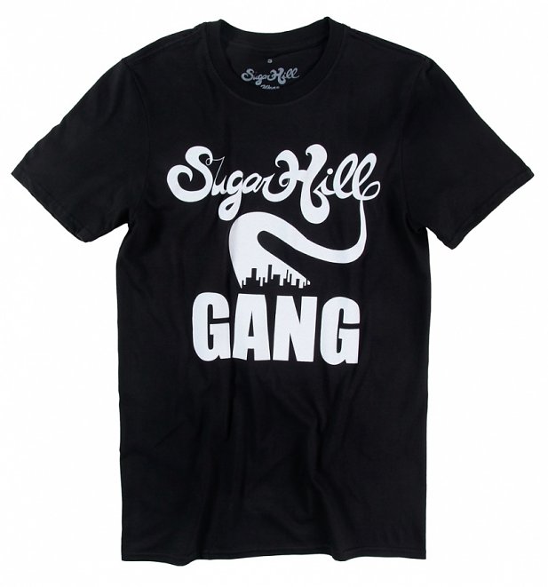 Black Rapper's Delight Sugar Hill Gang T-Shirt With Back Print Black Rapper's Delight Sugar Hill Gang T-Shirt With Back Print