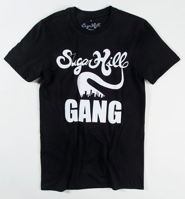Black Rapper's Delight Sugar Hill Gang T-Shirt With Back Print Black Rapper's Delight Sugar Hill Gang T-Shirt With Back Print