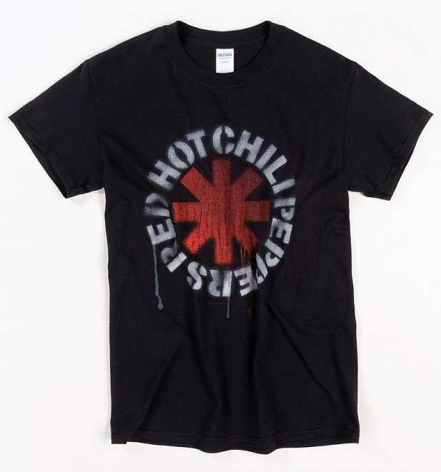 Black Red Hot Chili Peppers Stencil T-Shirt