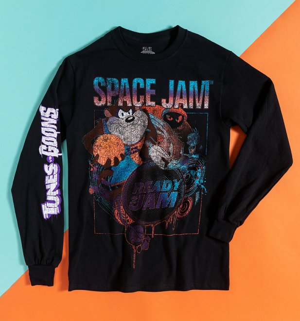 Black Space Jam 2 Ready To Jam Long Sleeve T-Shirt with Sleeve Print