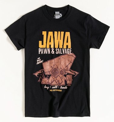 Black Star Wars Jawa Pawn and Salvage T-Shirt Black Star Wars Jawa Pawn and Salvage T-Shirt