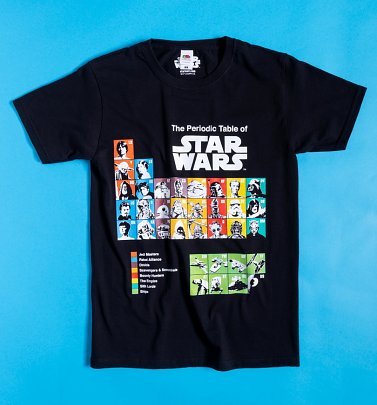 Black Star Wars Periodic Table T-Shirt Black Star Wars Periodic Table T-Shirt