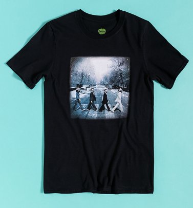 Black The Beatles Abbey Road Christmas T-Shirt