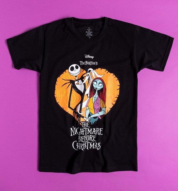 Black The Nightmare Before Christmas Sally and Jack Love T-Shirt Black The Nightmare Before Christmas Sally and Jack Love T-Shirt