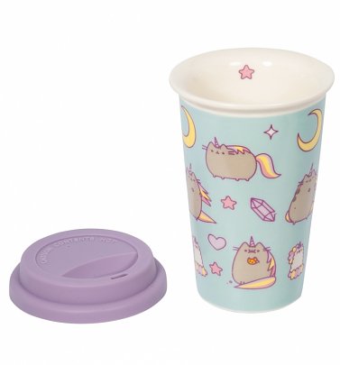 Blue Pusheen Unicorn Ceramic Travel Mug Blue Pusheen Unicorn Ceramic Travel Mug