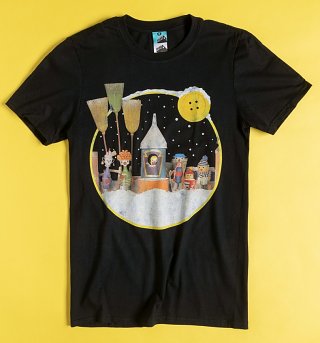 Button Moon Snowscape Black T-Shirt Button Moon Snowscape Black T-Shirt