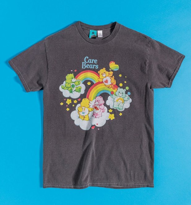 Care Bears Multi Cloud Vintage Wash Charcoal T-Shirt