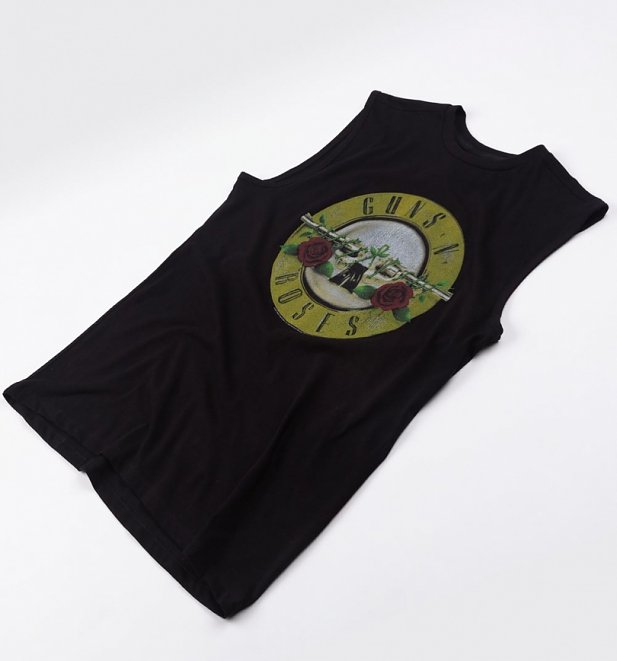 Black Guns N' Roses Drum Logo Sleeveless T-Shirt from Amplified Black Guns N' Roses Drum Logo Sleeveless T-Shirt from Amplified