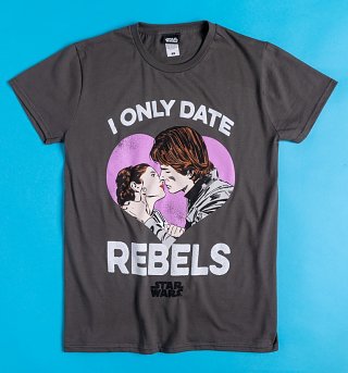 Charcoal Star Wars I Only Date Rebels T-Shirt Charcoal Star Wars I Only Date Rebels T-Shirt