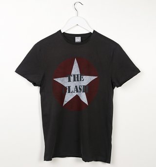Charcoal The Clash Star Logo T-Shirt from Amplified Charcoal The Clash Star Logo T-Shirt from Amplified
