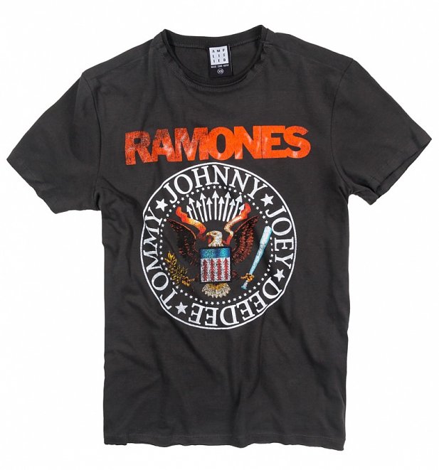 Charcoal The Ramones Vintage Seal T-Shirt from Amplified Charcoal The Ramones Vintage Seal T-Shirt from Amplified