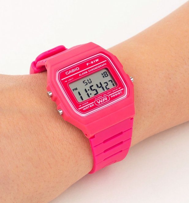 Klassische F 91wc 4aef Armbanduhr Von Casio Hot Pink