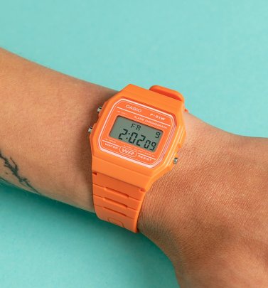 Classic Orange Watch F-91WC-4A2EF from Casio Classic Orange Watch F-91WC-4A2EF from Casio