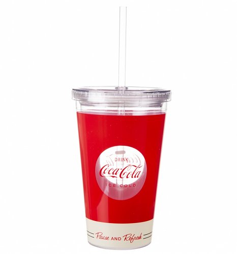 Coca-Cola Pause and Refresh Acrylic Travel Cup & Straw Coca-Cola Pause and Refresh Acrylic Travel Cup & Straw