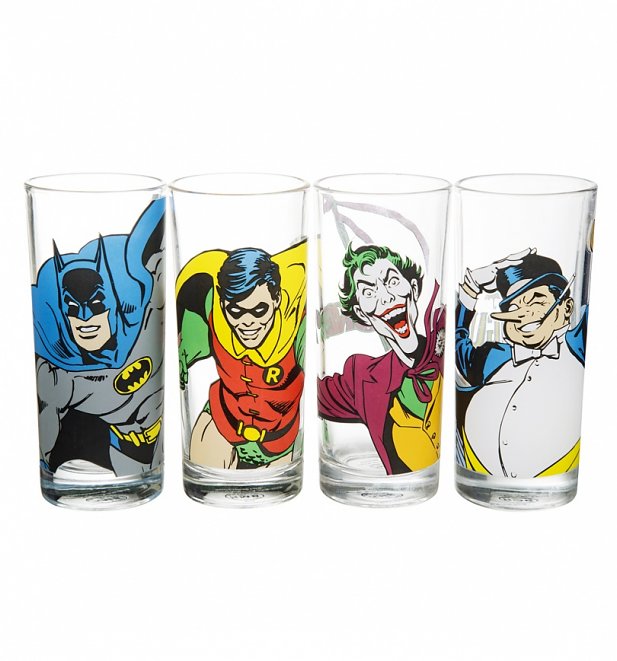 DC Comics Batman Characters Set Of 4 Glasses DC Comics Batman Characters Set Of 4 Glasses