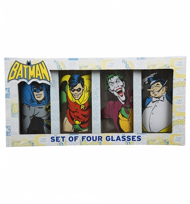 DC Comics Batman Characters Set Of 4 Glasses DC Comics Batman Characters Set Of 4 Glasses