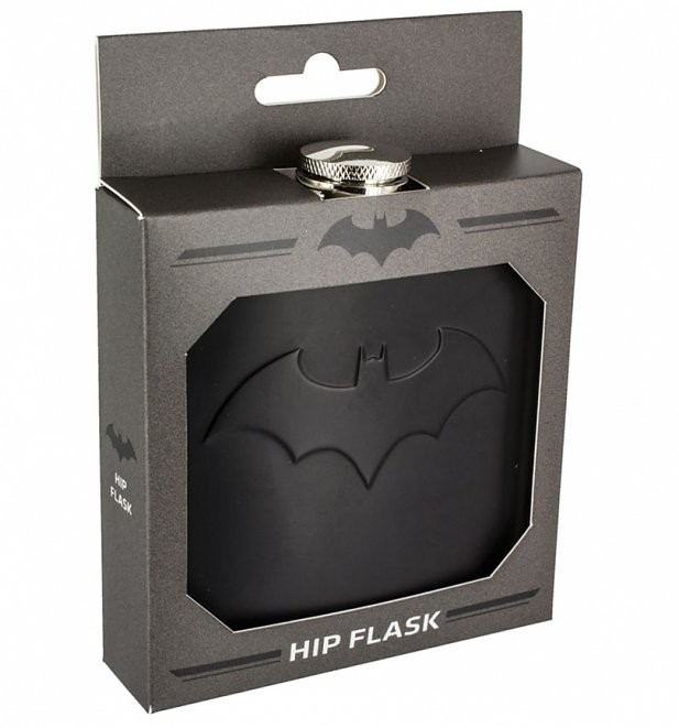 DC Comics Matt Black Stainless Steel Batman Logo Hipflask DC Comics Matt Black Stainless Steel Batman Logo Hipflask
