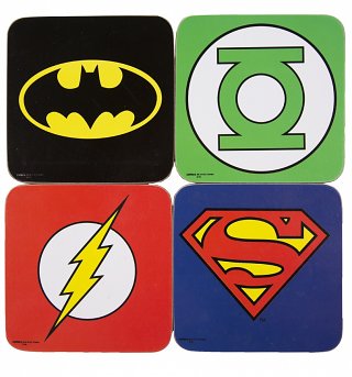 DC Comics Superhero Logo Set of 4 Coasters DC Comics Superhero Logo Set of 4 Coasters