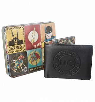 DC Comics Vintage Print Wallet In Tin DC Comics Vintage Print Wallet In Tin