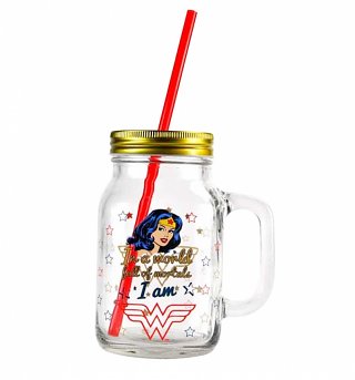 DC Comics Wonder Woman Boxed Mason Jar Glass DC Comics Wonder Woman Boxed Mason Jar Glass