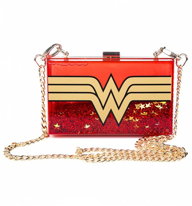 DC Comics Wonder Woman Wonderlust Glitter Perspex Cross Body Bag DC Comics Wonder Woman Wonderlust Glitter Perspex Cross Body Bag