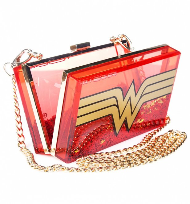 DC Comics Wonder Woman Wonderlust Glitter Perspex Cross Body Bag DC Comics Wonder Woman Wonderlust Glitter Perspex Cross Body Bag