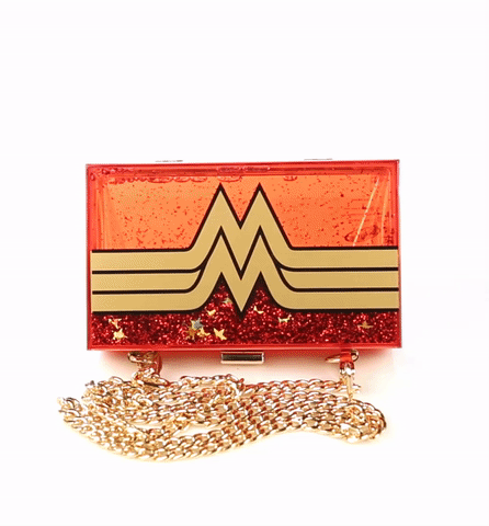 DC Comics Wonder Woman Wonderlust Glitter Perspex Cross Body Bag DC Comics Wonder Woman Wonderlust Glitter Perspex Cross Body Bag