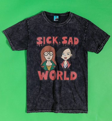 Daria And Jane Sick Sad World Black Tie Dye T-Shirt