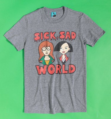 Daria And Jane Sick Sad World Grey Marl T-Shirt