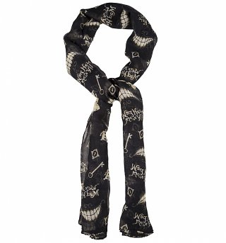 Disney Alice In Wonderland We're All Mad Here Lightweight Scarf Disney Alice In Wonderland We're All Mad Here Lightweight Scarf