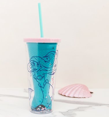 Disney Flippin Awesome Little Mermaid Glitter Cup With Straw from Funko Disney Flippin Awesome Little Mermaid Glitter Cup With Straw from Funko