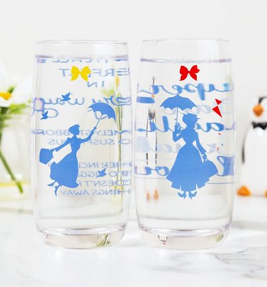 Disney Mary Poppins Set Of Two Practically Perfect Glasses Disney Mary Poppins Set Of Two Practically Perfect Glasses