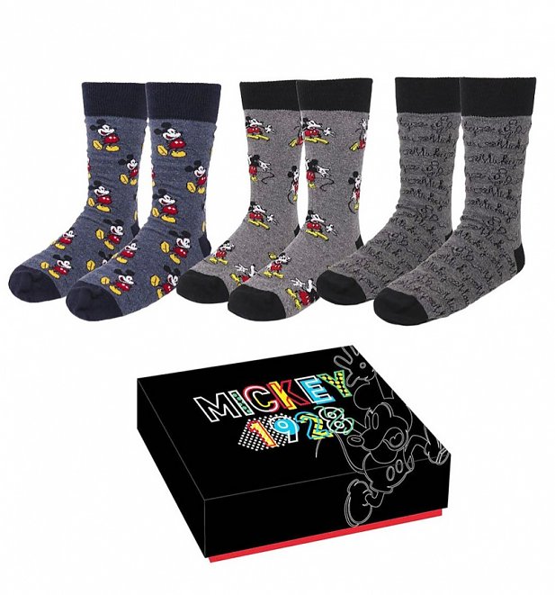 Disney Mickey Mouse Pack of Three Socks in Gift Box Disney Mickey Mouse Pack of Three Socks in Gift Box