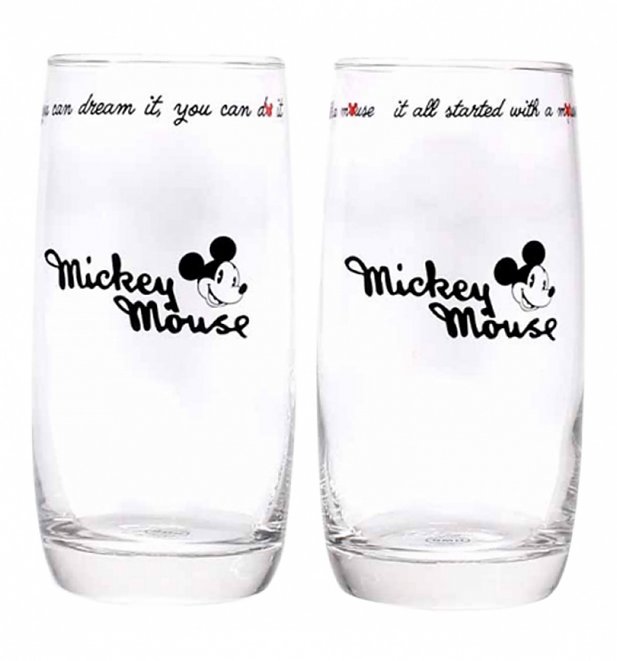 Disney Mickey Mouse Set Of 2 Boxed Glasses Disney Mickey Mouse Set Of 2 Boxed Glasses