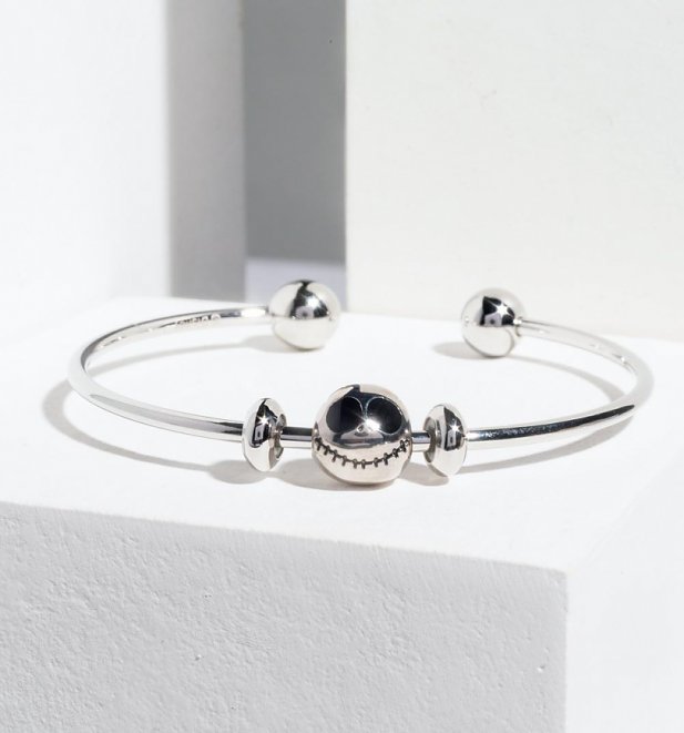 Disney Nightmare Before Christmas White Gold-Plated Jack Skellington Bangle Disney Nightmare Before Christmas White Gold-Plated Jack Skellington Bangle