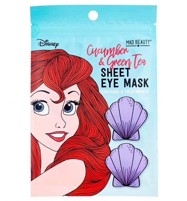 Disney Princess The Little Mermaid Ariel Cucumber & Green Tea Sheet Eye Mask Disney Princess The Little Mermaid Ariel Cucumber & Green Tea Sheet Eye Mask