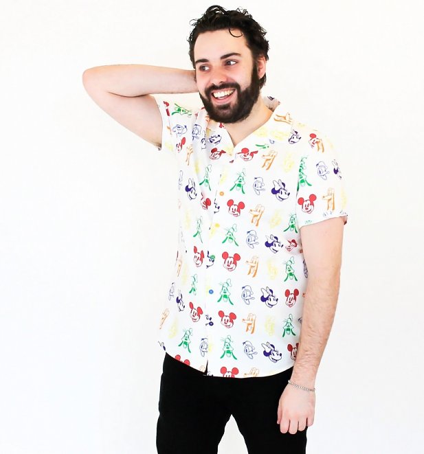 Disney Rainbow Sensational 6 Button Up Collar Shirt from Cakeworthy Disney Rainbow Sensational 6 Button Up Collar Shirt from Cakeworthy