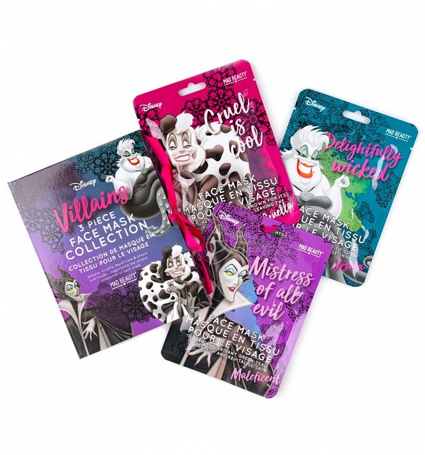 Disney Set Of 3 Villains Sheet Face Mask Collection from Mad Beauty