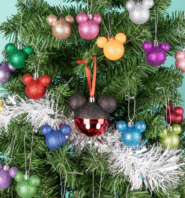 Disney Set of 25 Glitter Mickey Mouse Baubles Disney Set of 25 Glitter Mickey Mouse Baubles