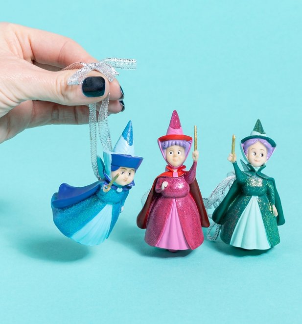 Disney Sleeping Beauty Set of 3 Fairy Godmothers Hanging Decorations