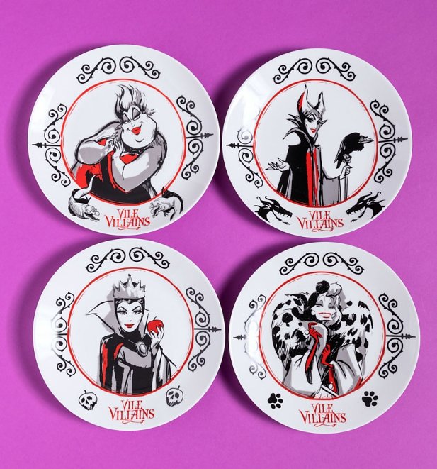 Disney Villains Set of Four Plates