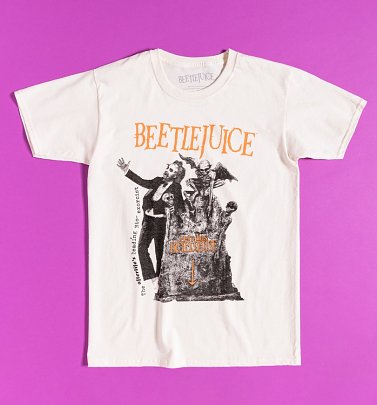 Ecru Here Lies Beetlejuice T-Shirt
